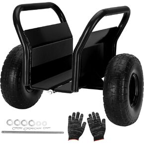 Heavy Duty Panel Dolly, All-Terrain Slab Dolly with 1000 LB Weight Capacity,10" Solid Rubber Tires and Two Handles - Ideal for Moving Heavy Drywall Sheets and Doors (Black)