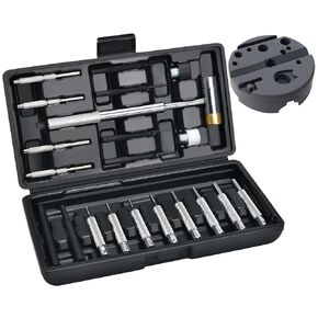 Punch Set, Roll Pin Punch Set, Punch Tool, Pin Punches with Replaceable Face Hammer, Made of Hollow, Steel, and Plastic Punch, Ideal for Repairing Pistols with Bench Block