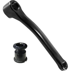 Left Bike Crank Arm 170mm Bicycle Crank Arm for Electric Folding Bicycle Hybrid Mountain Bicycle Road Bike+1 Set of Screw (Double Teeth) Black