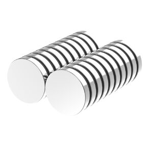 N52-3/4" D x 1/8" H - 20 Pack, Powerful Rare Earth Magnets, Silver Super Strong Neodymium Disc Magnets for Fridge, DIY, Building, Scientific, Craft, and Office Magnets
