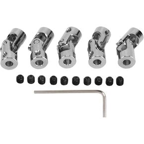 Motor Shaft Coupler Connector, Shaft Coupling, 5Pcs Universal Joint Shaft Coupling 2 Stage Rotatable for RC Car Boat Motor Automotive Replacement Part 4mm