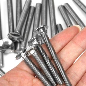 Ochoos M6 Carriage Bolts Stainless Steel Round Head Square Neck Screws Coach Bolt Fully Threaded - (Thread Diameter: M6, Length: 80mm x 10pcs)
