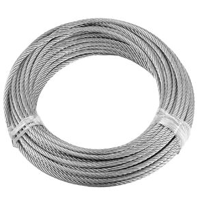 HAKZEON 164Ft 1/4 Inch Wire Rope, 304 Stainless Steel Cable with Tensile Strength of 6400 LB, 7 x 19 Stranded Wire Core Strong Wire Cables for Lifting Railing Decks DIY Projects