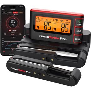 TempSpike WiFi Bluetooth Wireless Meat Thermometer Digital,Unlimited Range,Detachable Thiner Meat Probe & Standalone Base,1050°F Heat Resistance,Food Thermometer for Cooking Grilling BBQ Gifts for Men