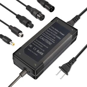 42V 2A Fast Battery Charger with 5 Plugs, Universal Power Supply for 36V Lithium Battery Compatible with Jetson/Gotrax/Razor/Ninebot/Segway