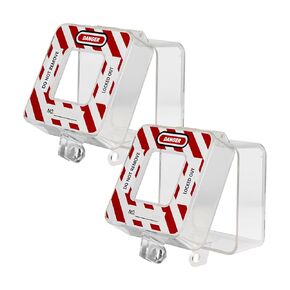 Emergency Stop Button Cover, Box Type Transparent Push Button Switch Cover Large Push Button Lockout Emergency Stop Protection Cover,Stop Switch Box (2.8 * 2.8 * 2.4 inch)