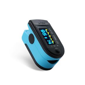 Two-Toned Athletic and Aviation Pulse Oximeter SpO2, Pulse Oximeter Fingertip and PR Value Waveform Blood Oxygen Neck/Wrist/Fingertips(Black-blue)