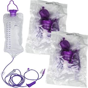 Enteral Delivery Gravity Bag Set, 1200ML Gravity Feeding Bag, Disposable Enteral Nutrition Bag, Large Bore - Health Care Aids