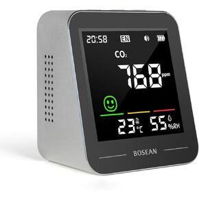 C02 Carbon Dioxide Monitor, Portable Indoor Air Quality Meters, Temperature & Relative Humidity Sensor, CO2 Meter with Alarm for Home, Grow Tents, Cars