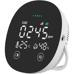 Air Quality Monitor Indoor CO2 Detector, Carbon Dioxide Detector Temperature+Humidity & PPM Tester with NDIR Sensor, Portable Digital Tester for Home, Cars Travel Detector Portable