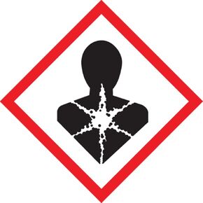 Accuform LZH629EV2 GHS Pictogram Label, "Health Hazard", Adhesive-Poly, 4" Length x 4" Width, Red/Black on White (Roll of 250)