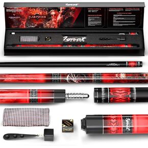 IgnatGames 2-Pieces Pool Cue Stick - 58" Premium Canadian Maple Billiard Pool Sticks for Adults with New AirStrike® Shaft and Premium Case + Billiard Accessories 2in1 Pocket Chalker & Tip Shaper in Kuwait