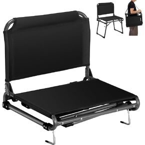 2-in-1 Stadium Seats with Back Support,Portable Stadium Seat for Bleachers with Shoulder Strap,Extra Wide Stadium Seats with Non-Slip Foot,Folding Chairs for Sports Events Outdoor Camping