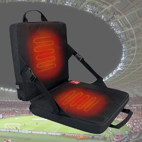 Heated Seat Cushion Foldable Memory Foam Heated Seat Pad with 3 Level Heating for Camping Fishing Office Chair Stadium Seats (Power Supply Not Included) (Oxford)