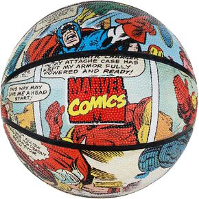 Marvel Avengers Basketball Size 6, Classic Comic Indoor and Outdoor Game Youth Sports Ball for Boys and Girls, Red