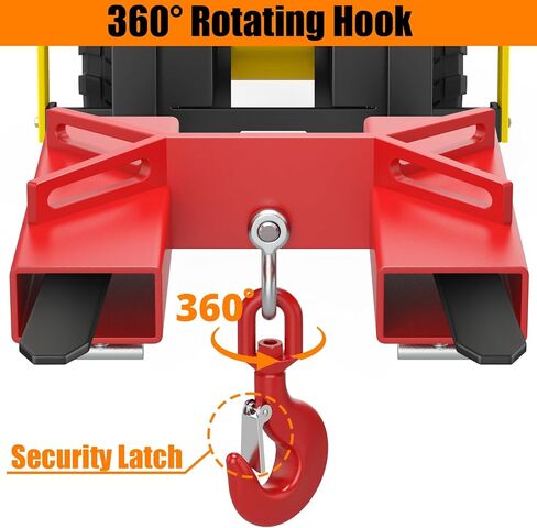 خطاف رفع الرافعة الشوكية، رافعة شوكية بقدرة 4400 رطل، رافعة شوكية حمراء متحركة مع خطاف دوار ومسمارين كبيرين على شكل حرف T، رافعة رفع شوكية بخطاف، مرفق رفع الشوكة in Kuwait