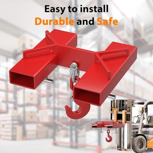 خطاف رفع الرافعة الشوكية، رافعة شوكية بقدرة 4400 رطل، رافعة شوكية حمراء متحركة مع خطاف دوار ومسمارين كبيرين على شكل حرف T، رافعة رفع شوكية بخطاف، مرفق رفع الشوكة in Kuwait