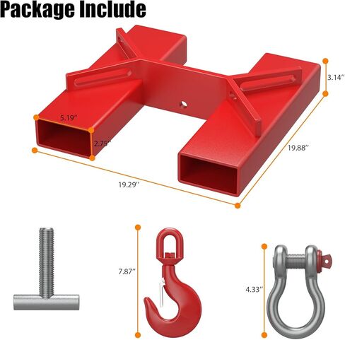 خطاف رفع الرافعة الشوكية، رافعة شوكية بقدرة 4400 رطل، رافعة شوكية حمراء متحركة مع خطاف دوار ومسمارين كبيرين على شكل حرف T، رافعة رفع شوكية بخطاف، مرفق رفع الشوكة in Kuwait