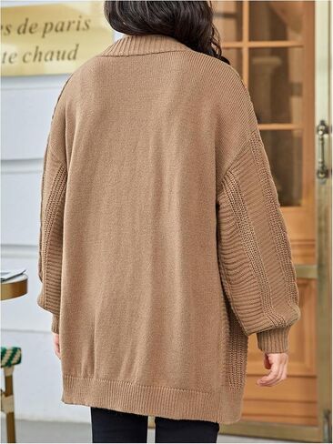 SweatyRocks Girl's Long Sleeve Cardigan Sweaters Open Front Knit Oversized Cute Outerwear Coat in Saudi Arabia