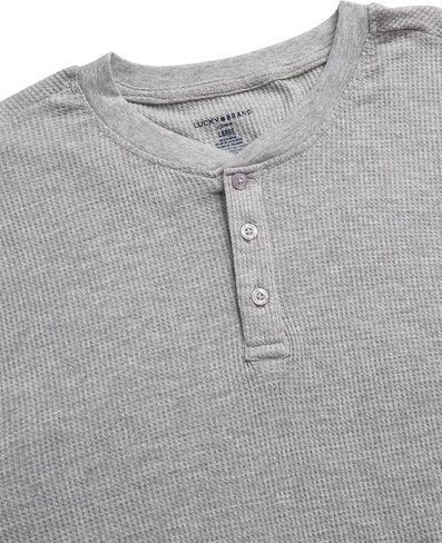 قميص Henley للرجال المحظوظون - الأكمام الطويلة وافل القطن القطن Henley Henley - قميص أقل للرجال للرجال in Saudi Arabia