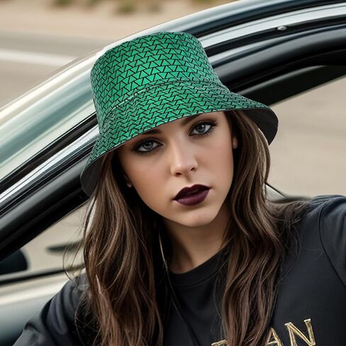 Manfnee Rave Bucket Hat for Men Women Waterproof Rain Hat Wide Brim Bucket Hat Metallic Party Hats in Saudi Arabia
