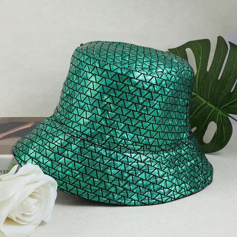 Manfnee Rave Bucket Hat for Men Women Waterproof Rain Hat Wide Brim Bucket Hat Metallic Party Hats in Saudi Arabia