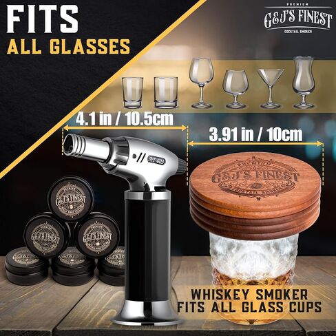 Whiskey Smoker Kit | Cocktail Smoker Kit with Torch, Scorch Shield, Lid, 6 Wood Chips & Gift Box for Smoked Old Fashioned| Bourbon Smoker in Saudi Arabia