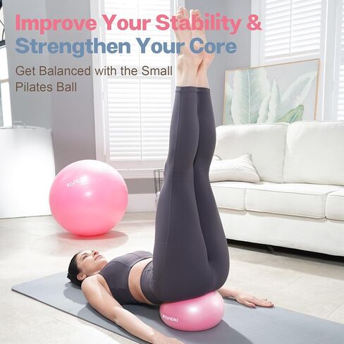 Small Exercise Ball, 9 Inch Mini Pilates Ball, Anti Burst and Slip Resistant Mini Yoga Ball for Stability, Fitness, Physical Therapy（Green） in Saudi Arabia