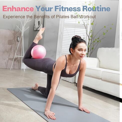 Small Exercise Ball, 9 Inch Mini Pilates Ball, Anti Burst and Slip Resistant Mini Yoga Ball for Stability, Fitness, Physical Therapy（Green） in Saudi Arabia