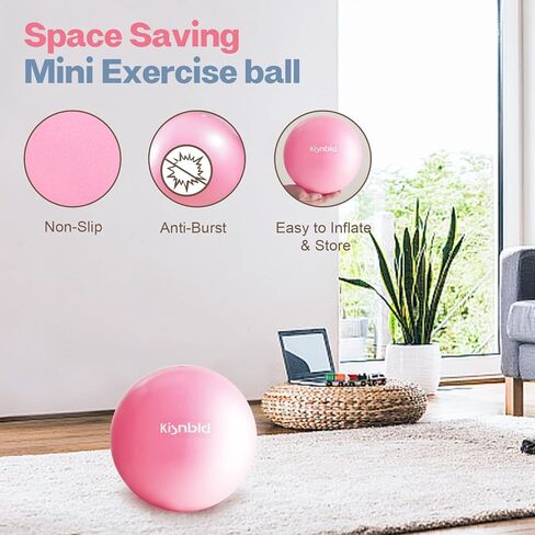 Small Exercise Ball, 9 Inch Mini Pilates Ball, Anti Burst and Slip Resistant Mini Yoga Ball for Stability, Fitness, Physical Therapy（Green） in Saudi Arabia