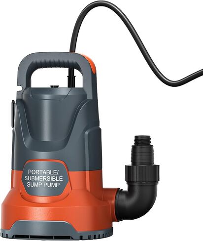 Sump Pump Submersible Water Pump Electric 1/2HP for Portable Transfer Water Pump Sump Pumps Utility Pump with 8 Accessories for Pool Draining Basement in Saudi Arabia