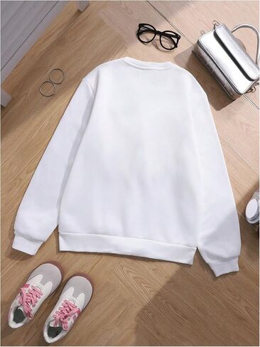 SweatyRocks Girl's Cute Bow Sweatshirt Crew Neck Long Sleeve Loose Pullover Tops in Saudi Arabia