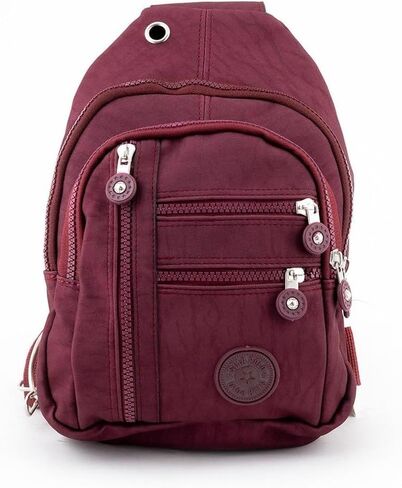 Mini Crossbody Sling Bag, Chest Bag with Multiple Pockets, Water Resistant Fanny Pack, Running Phone Holder for Men Women Workout Travelling (Maroon) in Kuwait