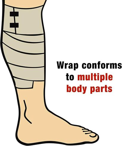 ضمادة مرنة مع مشابك مقاس 2 بوصة من ACE، بيج، 2 × 51.2 بوصة، رائعة للمرفق والكاحل والركبة والمزيد، تصميم مريح للارتداء لفترات طويلة، تصميم ملفوف سهل الاستخدام (207310) in Kuwait