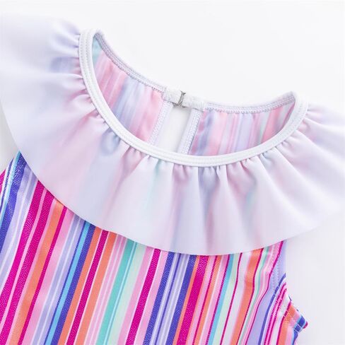 Lizens Girls 'One Piece Trime Trim Swimboy Rainbow Swimsioot للأطفال in Saudi Arabia