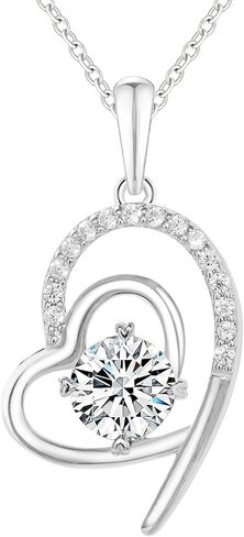 Heart Necklace Infinity Necklace Dainty 925 Sterling Silver Necklace Sparkling Cubic Zirconia Necklace Pendant Valentines Day Birthday Gift for Wife in Saudi Arabia