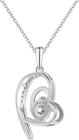 Heart Necklace Infinity Necklace Dainty 925 Sterling Silver Necklace Sparkling Cubic Zirconia Necklace Pendant Valentines Day Birthday Gift for Wife in Saudi Arabia