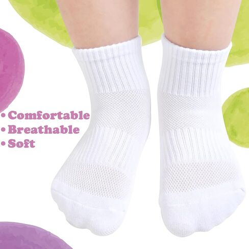 Kids Athletic Socks Cushioned Ankle Socks 6 Pack Breathable Mesh Cotton Sports Socks for Youth Boys Girls in Saudi Arabia