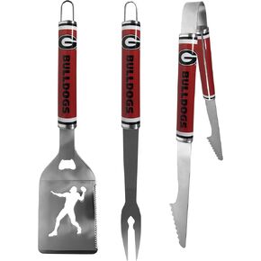 Siskiyou Sports NCAA Georgia Bulldogs 3 pc Steel BBQ Tool Set, One Size, Team Colors