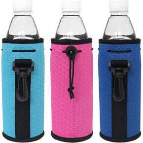 Water Bottle Sleeves, 3 Pcs Neoprene Insulators Bottle Carrier Holder with Buckles, fits 16-18oz Water Bottle, Glass Bottle, Thermos Bottle(Colorful2)