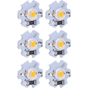 Hyuduo 1W 5V LED Chip Bulb, Light Beads 200lm Brightness High Bead Light Source Chip with Aluminum Plate for Floodlight, Pack of 25(Yellow Light 588590NM)