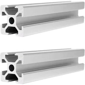 2 Pack 2020 Aluminum Extrusion Profile Length 59.06 inch / 1500mm Silver, 20 x 20mm 20 Series T Type T-Slot European Standard Extrusions Profiles Anodized Linear Rail Guide Frame for CNC