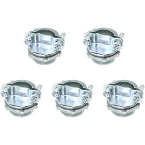 Maxmoral 5pcs 1/2 in. Clip-on cable connector Zinc clip cable connector accessory Metal conduit to protect cables Voltage cable head Waterproof Explosion-proof Throat Clamps