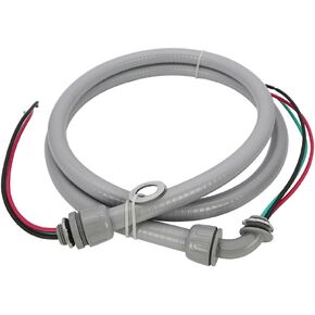 Zero 1/2" 6FT, 10THHN Wire-Non-Metallic Connectors,Liquid Tight Hook-Up Whip, A/C Hook-up Whip Kit