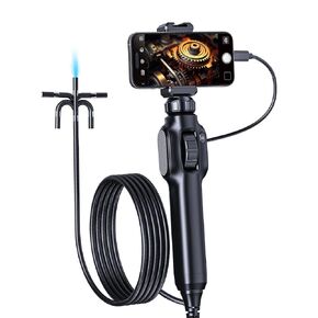 Two-Way 360° Articulating Borescope, Aopick 1080P Inspection Camera, Inspection Scope with Light, 7.9mm Lens IP67 Waterproof Probe, 8 LED Light, Endoscope Compatible with Android/iOS Phone (1M/3.28FT)