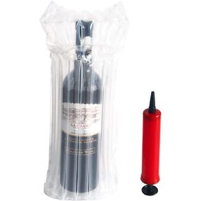 Wine Bottle Protector Bubble Bags With Free Pump Reusable Sleeve Travel Inflatable Air Column Cushion Bag For Packing and Safe Transportation of Glass Bottles in Airplane Cushioning (50)
