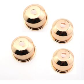 4PCS 45x51x32mm Lamp Fitting Lamp Base Sleeves Electroplated Iron Lamp Base Cover Stamped Round Cup Metal Base Gold Table Lamp Tip Lighting Component for Wall Lamp and Crystal Lamp