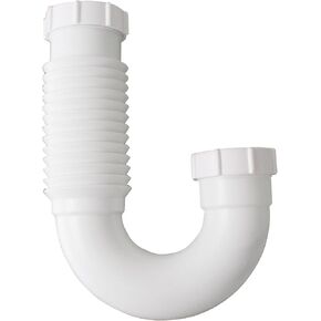 LDR Industries 506 6002 Polypropylene Flexible J-Bend Sink, 1-1/4"/1-1/2"