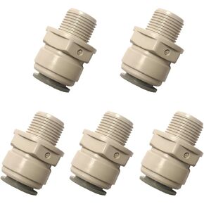 Acetal Copolymer Male 3/8" to 1/2" OD Tube Fitting,male adapter push to connect for RO water filter system,5pcs.
