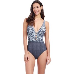 Profile by Gottex Women's Flores Deep Plunge One Piece Bathing Suit